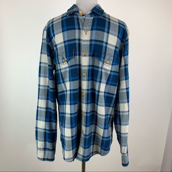 J. Crew Men’s Blue Plaid Button Down Shirt Medium